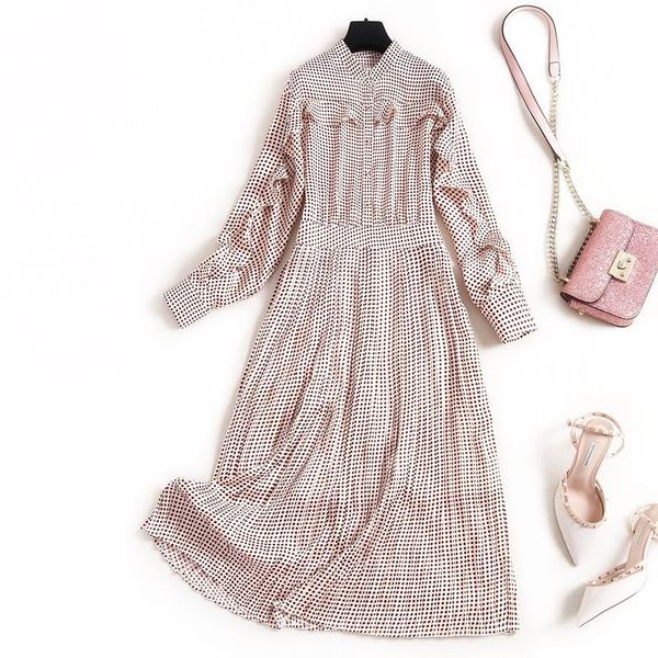 casual dresses european plus size fashion 2021 spring stand collar ruffles long sleeves single breasted chiffon polka dot printed dress wome, Black;gray
casual dresses european plus size fashion 2021 spring stand collar ruffles long sleeves single breasted chiffon polka dot printed dress wome, Black;gray