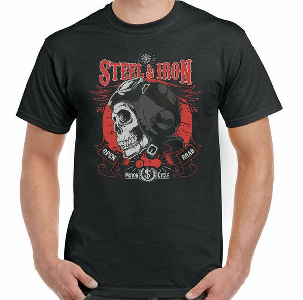 biker t-shirt skull motorcycle steel & iron open road mens motorbike bike indian, White;black
biker t-shirt skull motorcycle steel & iron open road mens motorbike bike indian, White;black