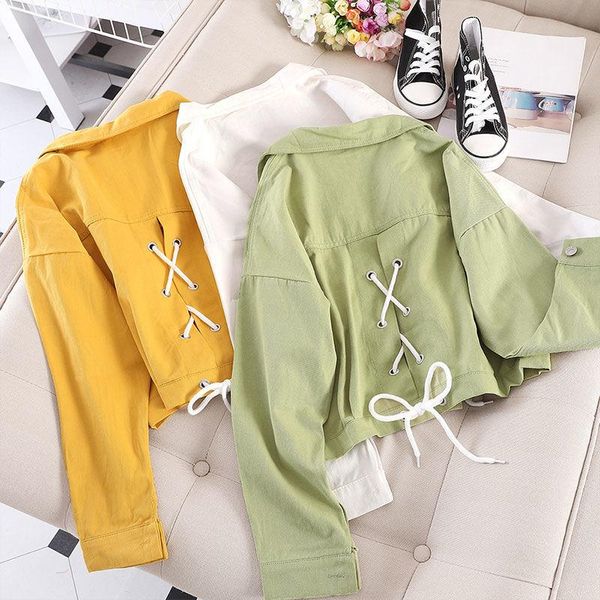 women's jackets denim jacket 2021 spring and autumn sweet college wind wild straps short female coat tooling clothing, Black;brown
women's jackets denim jacket 2021 spring and autumn sweet college wind wild straps short female coat tooling clothing, Black;brown