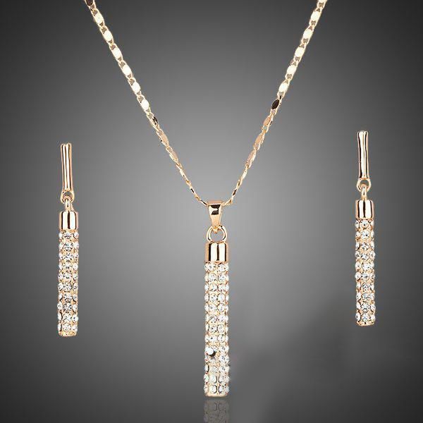 2020 crystal clear 18k real gold plated austria elements drop earrings and pendant necklace sets sell, Black
2020 crystal clear 18k real gold plated austria elements drop earrings and pendant necklace sets sell, Black