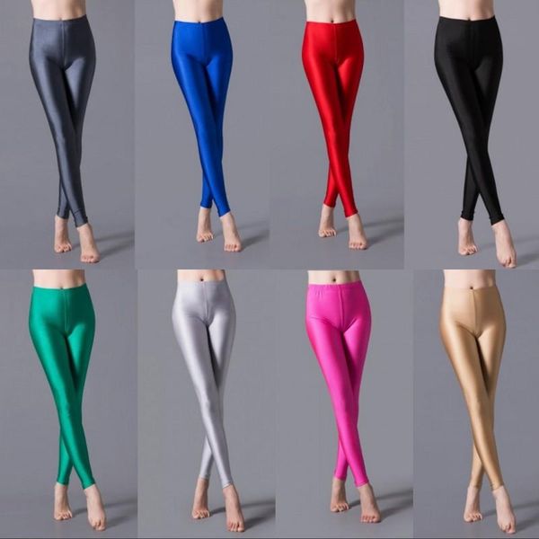 women's leggings women solid color pants shinny elasticity casual trousers fluorescent spandex candy ankle-length knitted bottom, Black
women's leggings women solid color pants shinny elasticity casual trousers fluorescent spandex candy ankle-length knitted bottom, Black