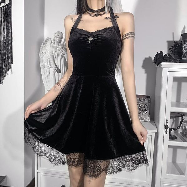 casual dresses female sleeveless dress, summer solid color lace trim halter neck strappy for ladies, black, s//l, Black;gray
casual dresses female sleeveless dress, summer solid color lace trim halter neck strappy for ladies, black, s//l, Black;gray