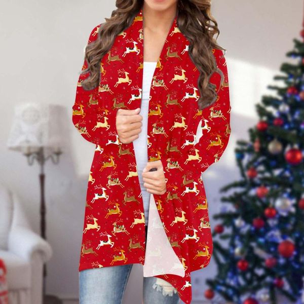 women's knits & tees causal christmas print cardigan jacket loose casual long sleeves keep warm, White
women's knits & tees causal christmas print cardigan jacket loose casual long sleeves keep warm, White