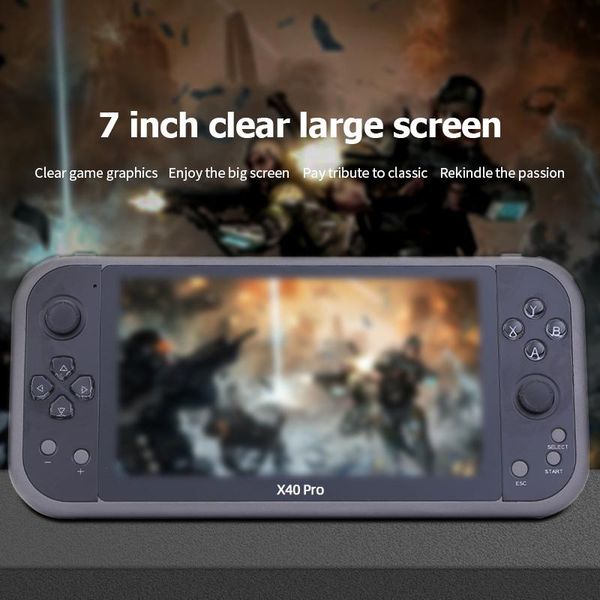 portable game players x40 pro handheld console 7-inch hd large screen arcade dual joysticks 5000 tv output support ps1
portable game players x40 pro handheld console 7-inch hd large screen arcade dual joysticks 5000 tv output support ps1