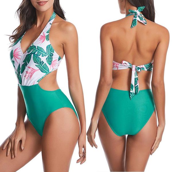 one-piece suits halter swimsuit women 2021 backless swimwear summer leaf print patchwork bathing beach swim bikini one piece monokini
one-piece suits halter swimsuit women 2021 backless swimwear summer leaf print patchwork bathing beach swim bikini one piece monokini