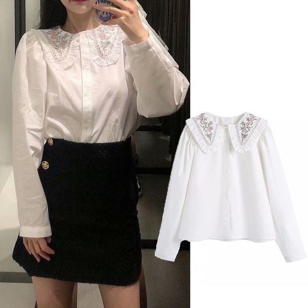 white chiffon blouse women half sleeve 2021 summer embroidery thin shirts office blusas feminina solid workwear women's blouses &
white chiffon blouse women half sleeve 2021 summer embroidery thin shirts office blusas feminina solid workwear women's blouses &