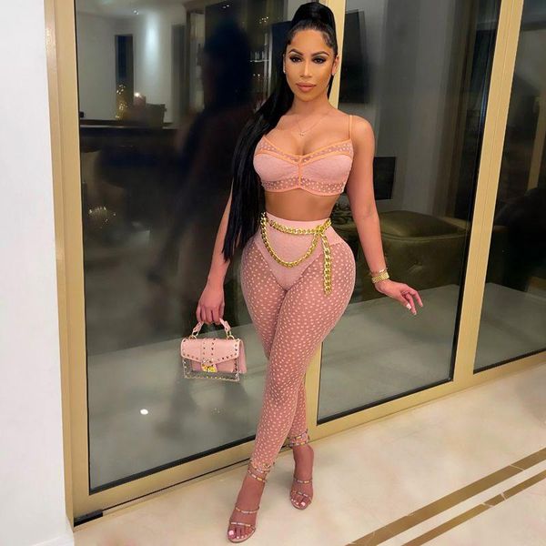 women's two piece pants fall set women mesh sling short vest +pants sets juicy coutoure tracksuit nightclub club outfits wholesale, White
women's two piece pants fall set women mesh sling short vest +pants sets juicy coutoure tracksuit nightclub club outfits wholesale, White