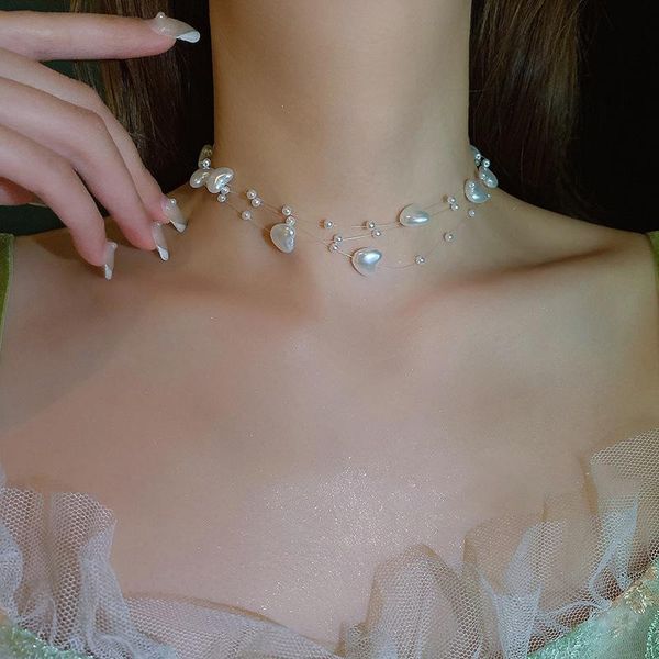 chokers 2021 japanese and korean love multi-layer ladies necklace transparent fish line clavicle chain sweet temperament, Golden;silver
chokers 2021 japanese and korean love multi-layer ladies necklace transparent fish line clavicle chain sweet temperament, Golden;silver