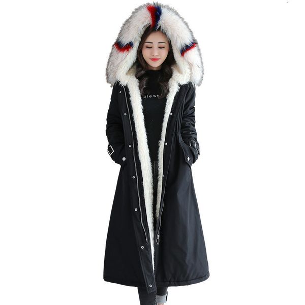 leather winter jacket parkas women's jackets long-skinned tails thicken cotton lining with hoodie shelter f1703 l6i1, Black
leather winter jacket parkas women's jackets long-skinned tails thicken cotton lining with hoodie shelter f1703 l6i1, Black