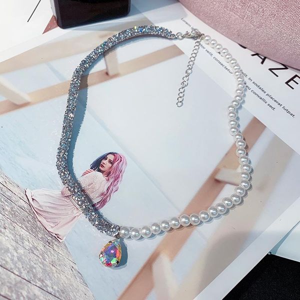 pendant necklaces personality temperament rhinestones pearl water drop necklace women girl fashion jewelry accessories, Silver
pendant necklaces personality temperament rhinestones pearl water drop necklace women girl fashion jewelry accessories, Silver