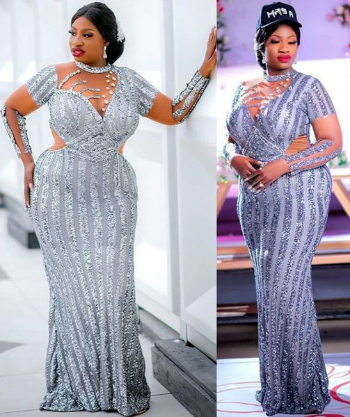 2021 plus size arabic aso ebi silver luxurious sparkly prom dresses sheer neck sequined evening formal party second reception gowns dress zj, Black
2021 plus size arabic aso ebi silver luxurious sparkly prom dresses sheer neck sequined evening formal party second reception gowns dress zj, Black