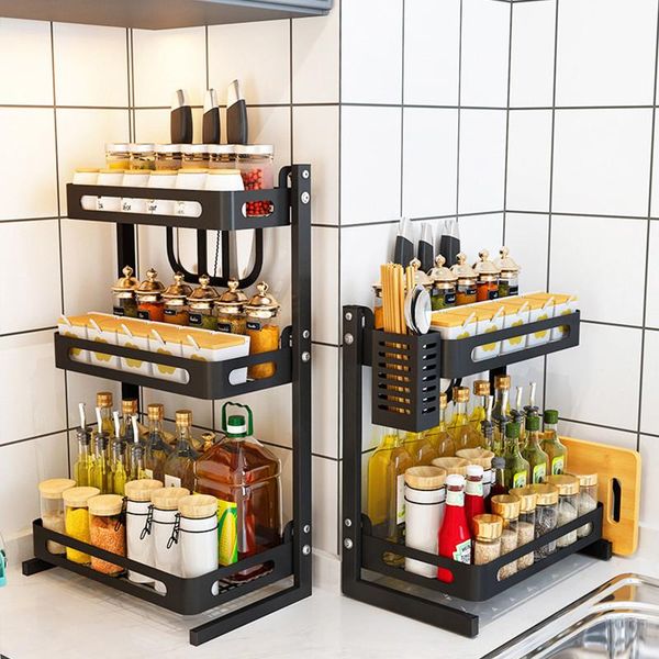hooks & rails black stainless steel kitchen storage rack countermultilayer seasoning spices shelf organizer
hooks & rails black stainless steel kitchen storage rack countermultilayer seasoning spices shelf organizer