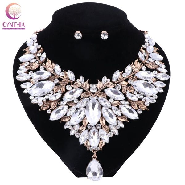 earrings & necklace vintage wedding jewelry set crystal 2pcs sets statement necklace/earring for women party accessories, Silver
earrings & necklace vintage wedding jewelry set crystal 2pcs sets statement necklace/earring for women party accessories, Silver