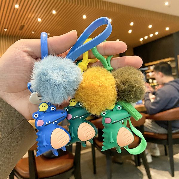 keyring keychain creative cute silicone dinosaur doll key chain pendant small commodity gift cartoon fluff ball, Silver
keyring keychain creative cute silicone dinosaur doll key chain pendant small commodity gift cartoon fluff ball, Silver