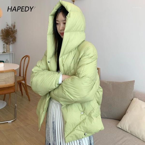 women's down & parkas thick 90% white duck coat 2021 winter light puffer bread female warm short hooded jacket solid color outwear, Black 
women's down & parkas thick 90% white duck coat 2021 winter light puffer bread female warm short hooded jacket solid color outwear, Black
