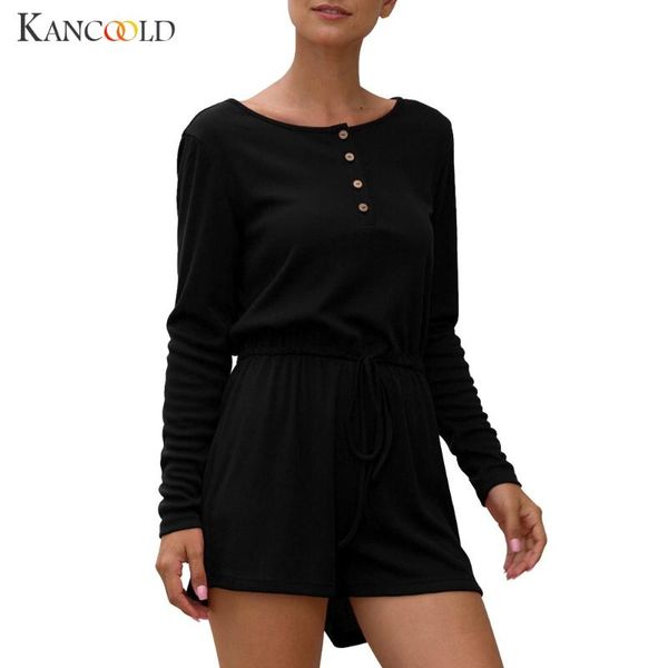 women's jumpsuits & rompers kancoold solid color round neck long sleeve button tie waist double pocket one piece trousers, Black;white
women's jumpsuits & rompers kancoold solid color round neck long sleeve button tie waist double pocket one piece trousers, Black;white