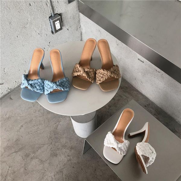 monmoira narrow band weaving slippers sandals women square open toe high heel women sandals elegant designer shoes, Black
monmoira narrow band weaving slippers sandals women square open toe high heel women sandals elegant designer shoes, Black