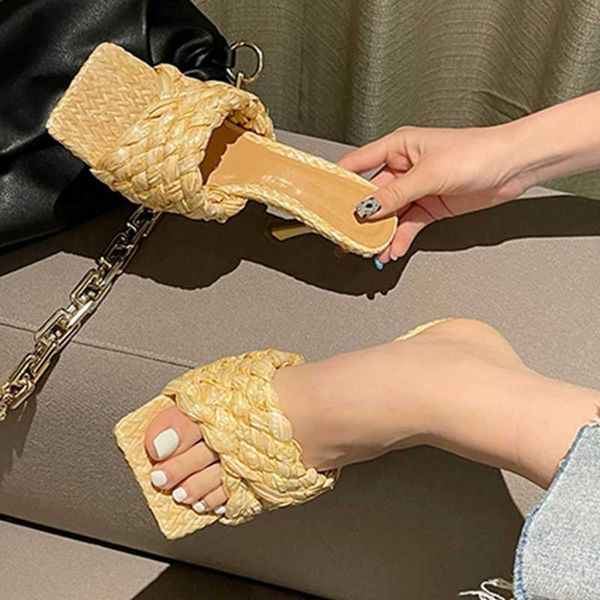 street wear fashion slip on shoes women high heels braiding square toe sandals summer outside slipper, Black
street wear fashion slip on shoes women high heels braiding square toe sandals summer outside slipper, Black