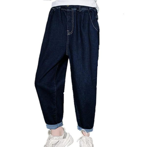 jeans for girl dark blue children harem pants kids trousers casual style teenage autumn clothes girls 4-14y