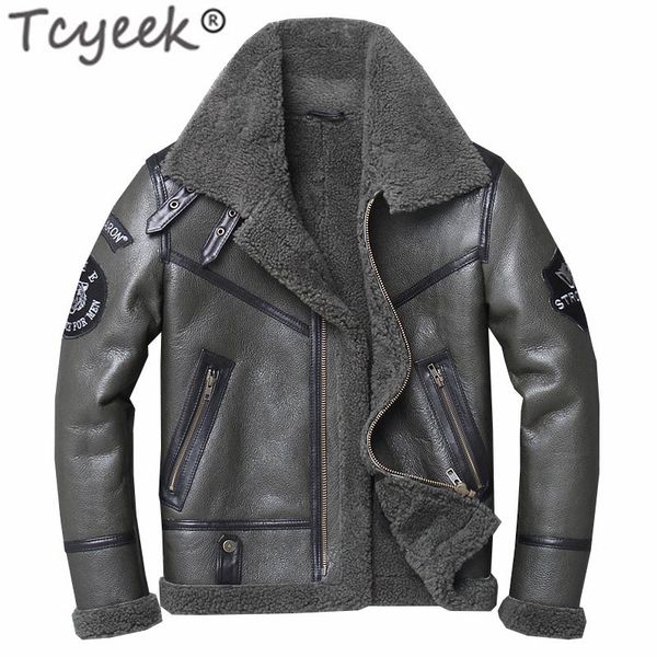 men's leather & faux tcyeek jacket winter 100% real men sheepskin coat genuine shearling jackets wool lining 801, Black
men's leather & faux tcyeek jacket winter 100% real men sheepskin coat genuine shearling jackets wool lining 801, Black