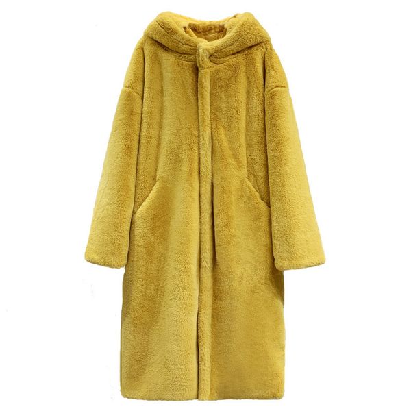 women's wool & blends fashion rex rabbit long fur coat winter luxury hooded imitation mink thick warm plush jacket loose ove brng, Black
women's wool & blends fashion rex rabbit long fur coat winter luxury hooded imitation mink thick warm plush jacket loose ove brng, Black