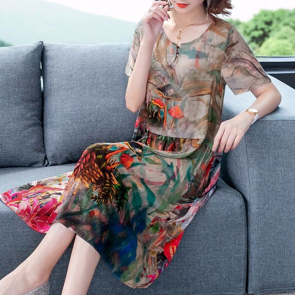 female summer dress large print casual flowers vintage fashion office ladies dressed elegant robes r204 smtr, Black;gray
female summer dress large print casual flowers vintage fashion office ladies dressed elegant robes r204 smtr, Black;gray