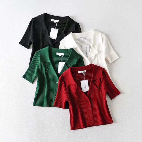 lx/358rp 2020 new korean style slim fit slimming solid color peter pan collar single-breasted short sleeve knitwear top, White
lx/358rp 2020 new korean style slim fit slimming solid color peter pan collar single-breasted short sleeve knitwear top, White