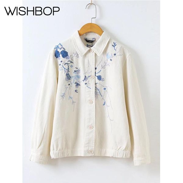 women's jackets 2021 wishbop womens long sleeves blue flowers floral embroidered beige jacket with elasticated hem line & front buttons, Black;brown
women's jackets 2021 wishbop womens long sleeves blue flowers floral embroidered beige jacket with elasticated hem line & front buttons, Black;brown