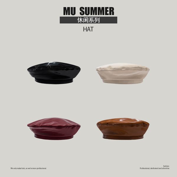mirror leather beret female spring autumn painter leisure patent leather temperament stewardess hat fashion, Blue;gray
mirror leather beret female spring autumn painter leisure patent leather temperament stewardess hat fashion, Blue;gray