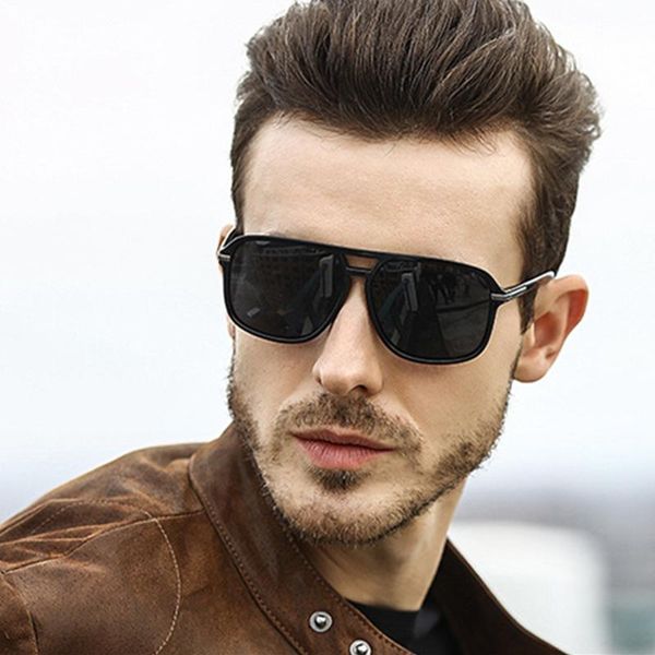 sunglasses men's 2021 fashion driving versatile round face personalized polarized big, White;black 
sunglasses men's 2021 fashion driving versatile round face personalized polarized big, White;black