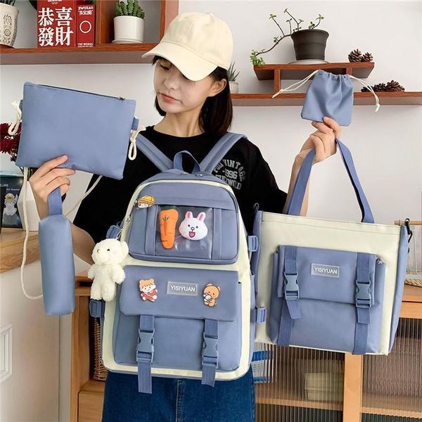school bags 5 pcs set harajuku women lapbackpack canvas for teenage girls kawaii college student kids book bag rucksack 2022
school bags 5 pcs set harajuku women lapbackpack canvas for teenage girls kawaii college student kids book bag rucksack 2022