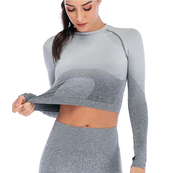 women's jackets 2021 gradient lady long sleeve leakage umbilical va voom hanging exercise tight jacket, Black;brown
women's jackets 2021 gradient lady long sleeve leakage umbilical va voom hanging exercise tight jacket, Black;brown