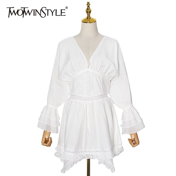 lace white dress for women v neck flare long sleeve high waist patchwork ruffle dresses female fashion clothing 210520, Black;gray
lace white dress for women v neck flare long sleeve high waist patchwork ruffle dresses female fashion clothing 210520, Black;gray