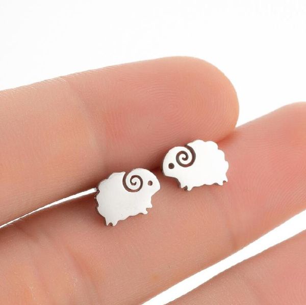 stud stainless steel sheep earrings cute animal for women girl metal mini summer ear jewelry gift female nails piercing, Golden;silver
stud stainless steel sheep earrings cute animal for women girl metal mini summer ear jewelry gift female nails piercing, Golden;silver