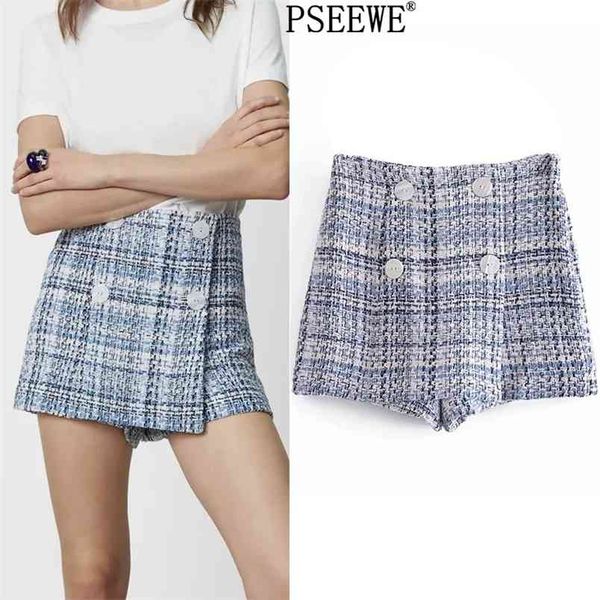 blue tweed high waist bermuda shorts woman spring vintage double breasted wide leg skort women casual 210519, White;black
blue tweed high waist bermuda shorts woman spring vintage double breasted wide leg skort women casual 210519, White;black