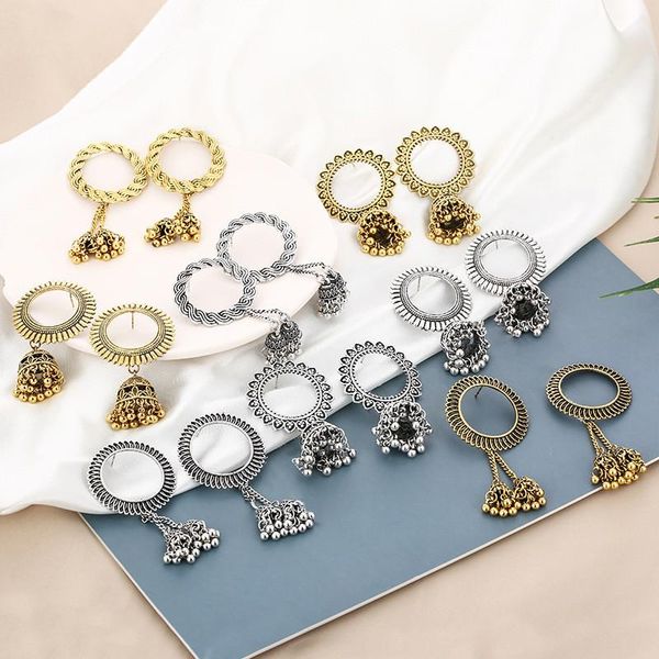 vintage bohemian round circle small bell pendant earrings for women girls boho geometric charms stud ear jewelry party gifts, Golden;silver
vintage bohemian round circle small bell pendant earrings for women girls boho geometric charms stud ear jewelry party gifts, Golden;silver