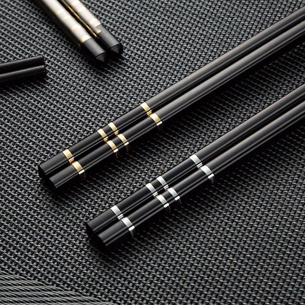 chopsticks 1 pair alloy sushi sticks tableware chinese stick catering utensils non-slip household kitchen