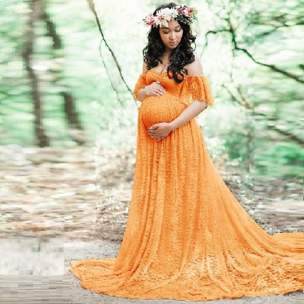 women's lace pregnancy dress trailing short sleeve maternity dresses po shoot long cocktail pography clothing, White
women's lace pregnancy dress trailing short sleeve maternity dresses po shoot long cocktail pography clothing, White