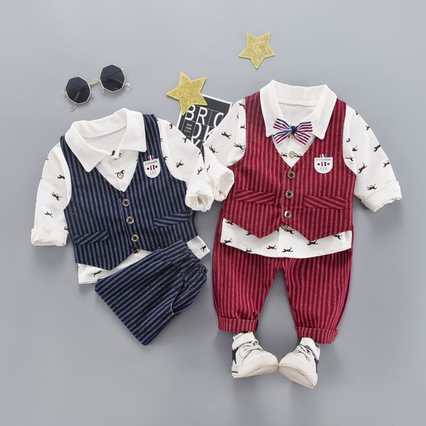 3pc kids baby boys clothes clothing sets infant boy vest + shirt + pants outfits suits child christmas formal tracksuits, White
3pc kids baby boys clothes clothing sets infant boy vest + shirt + pants outfits suits child christmas formal tracksuits, White