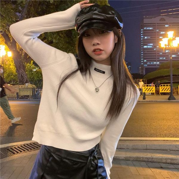 women's t-shirt korean clothes spring/autumn short section clothing fashion trend casual t-shirts turtleneck long sleeve straight, White
women's t-shirt korean clothes spring/autumn short section clothing fashion trend casual t-shirts turtleneck long sleeve straight, White