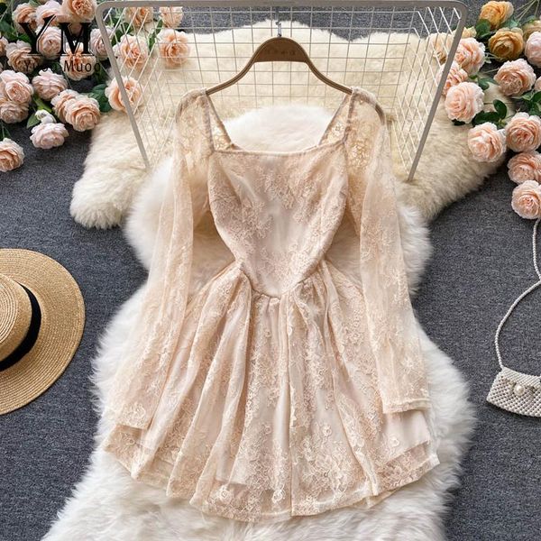 casual dresses yuoomuoo early autumn dress 2021 fairy women beige black lace mini transparent long sleeve korean party vestidos, Black;gray
casual dresses yuoomuoo early autumn dress 2021 fairy women beige black lace mini transparent long sleeve korean party vestidos, Black;gray