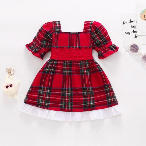 girl's dresses toddler baby girls casual christams dress square neck puff sleeve lace decor bowknot plaid princess xmas, Red;yellow
girl's dresses toddler baby girls casual christams dress square neck puff sleeve lace decor bowknot plaid princess xmas, Red;yellow
