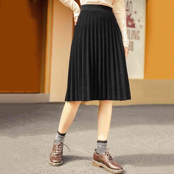 skirt winter mid waist elastic chap a pleated skirt xbhm, Black 
skirt winter mid waist elastic chap a pleated skirt xbhm, Black
