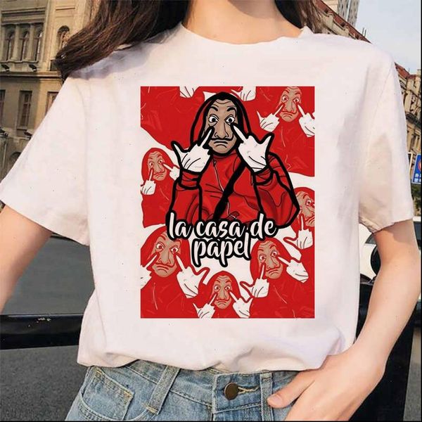 women t shirts tshirt cartoon funny print summer casual dali mask casa de papel shirt loose female tee femme, White
women t shirts tshirt cartoon funny print summer casual dali mask casa de papel shirt loose female tee femme, White