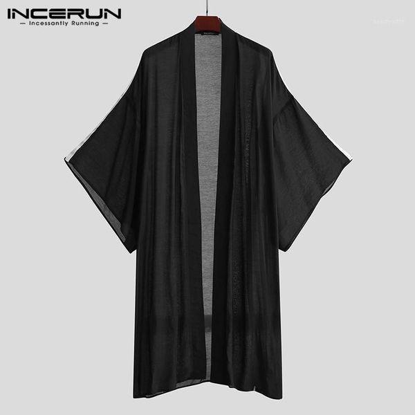 men's trench coats incerun fashion men outerwear loose patchwork casual 3/4 sleeve open stitch cardigan coat streetwear translucent lon, Tan;black
men's trench coats incerun fashion men outerwear loose patchwork casual 3/4 sleeve open stitch cardigan coat streetwear translucent lon, Tan;black