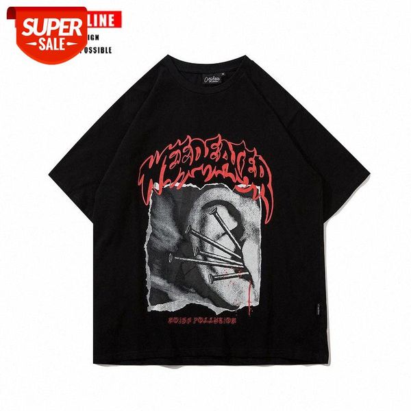 dark european and american high street short-sleeved t-shirt summer men women loose tide brand oversize hip-hop half-sleeved tee #a30p, White;black 
dark european and american high street short-sleeved t-shirt summer men women loose tide brand oversize hip-hop half-sleeved tee #a30p, White;black