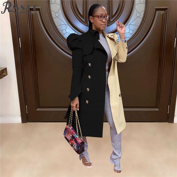 women's jackets rmsfe 2021 versatile mix color long trench coat clothing, Black;brown
women's jackets rmsfe 2021 versatile mix color long trench coat clothing, Black;brown