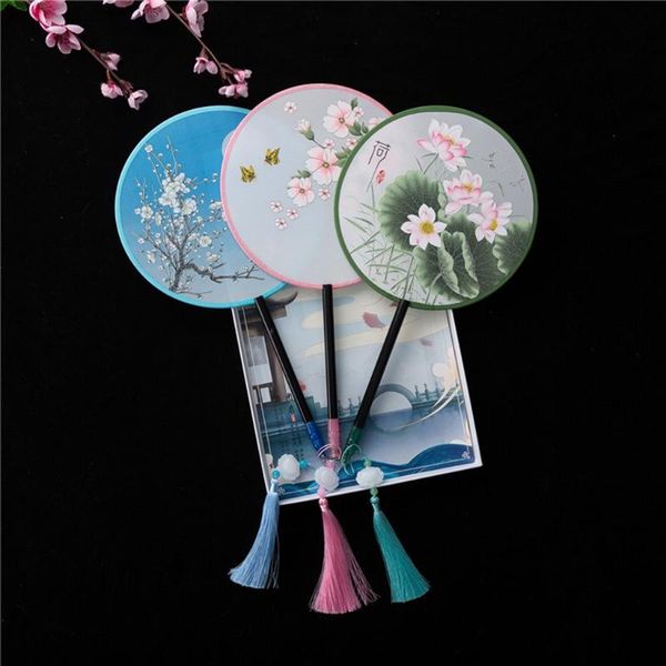 other home decor chinese silky translucent dancing round hand fans vintage multicolor lotus flower print handheld fan with tassels pendant g
other home decor chinese silky translucent dancing round hand fans vintage multicolor lotus flower print handheld fan with tassels pendant g