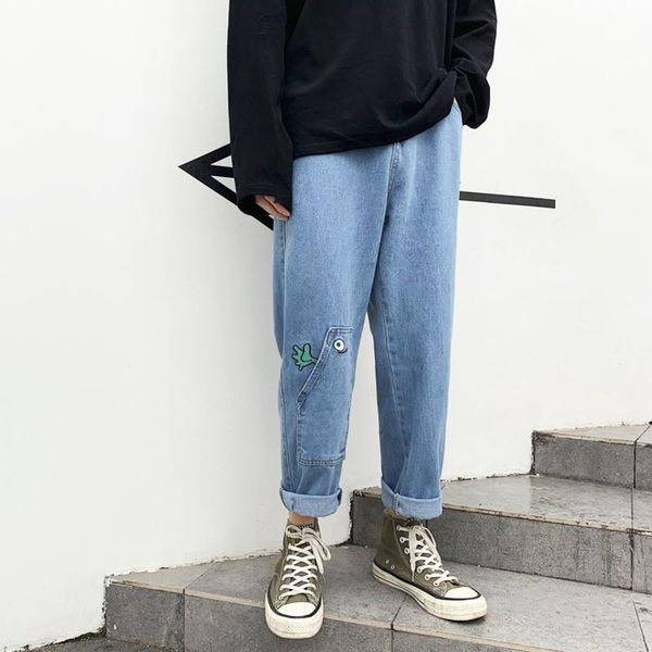men's jeans men clothes fun graffiti casual denim summer loose straight print thin ankle -length pants, Blue
men's jeans men clothes fun graffiti casual denim summer loose straight print thin ankle -length pants, Blue