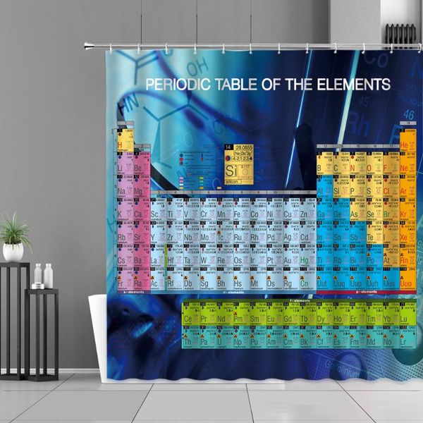form shower curtains children student study chemistry home bathroom decor cloth waterproof bath curtain hooks